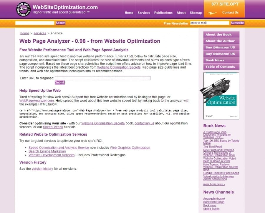 Phân tích đồng thời test tốc độ website từ tính năng Web Page Analyzer
