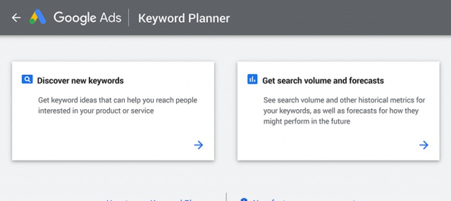 Tính năng Discover Keywords và Get Search Volume And Get Volume And Forecasts của google keyword planner
