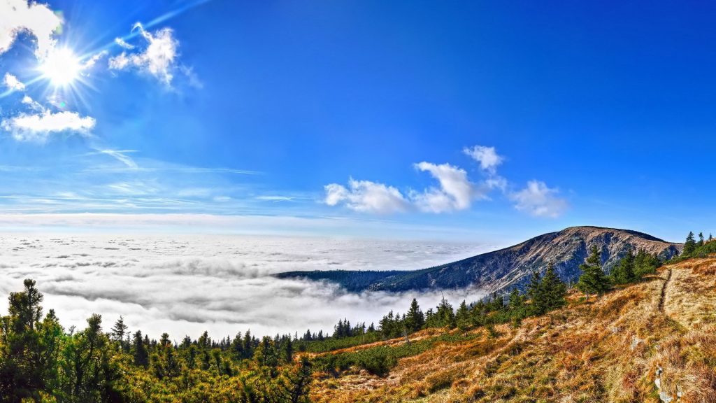 Hình nền săn mây trên đỉnh núi