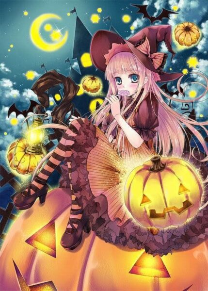Hình ảnh anime Halloween đẹp, dễ thương