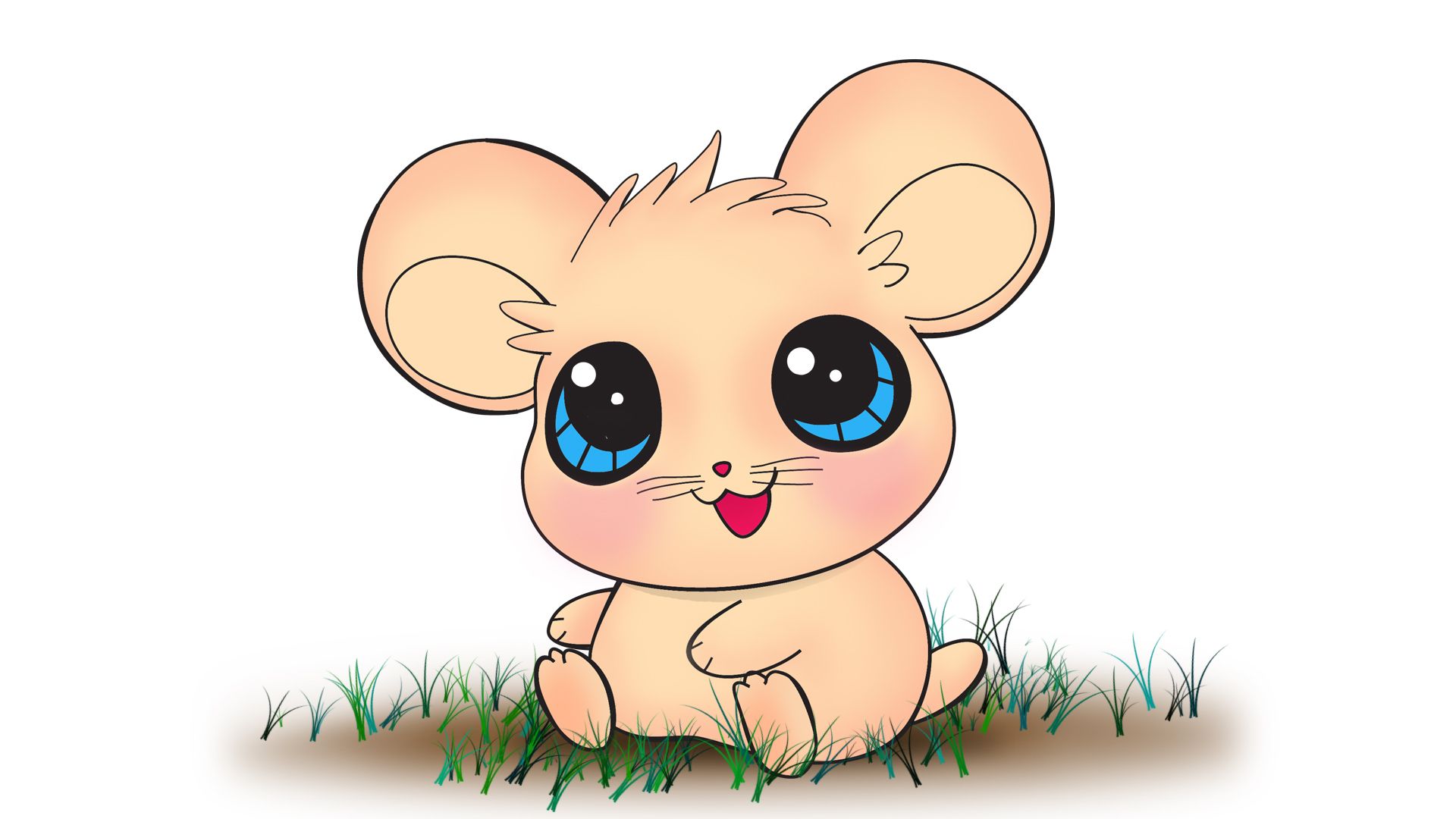 Hình vẽ chú chuột chibi đáng yêu