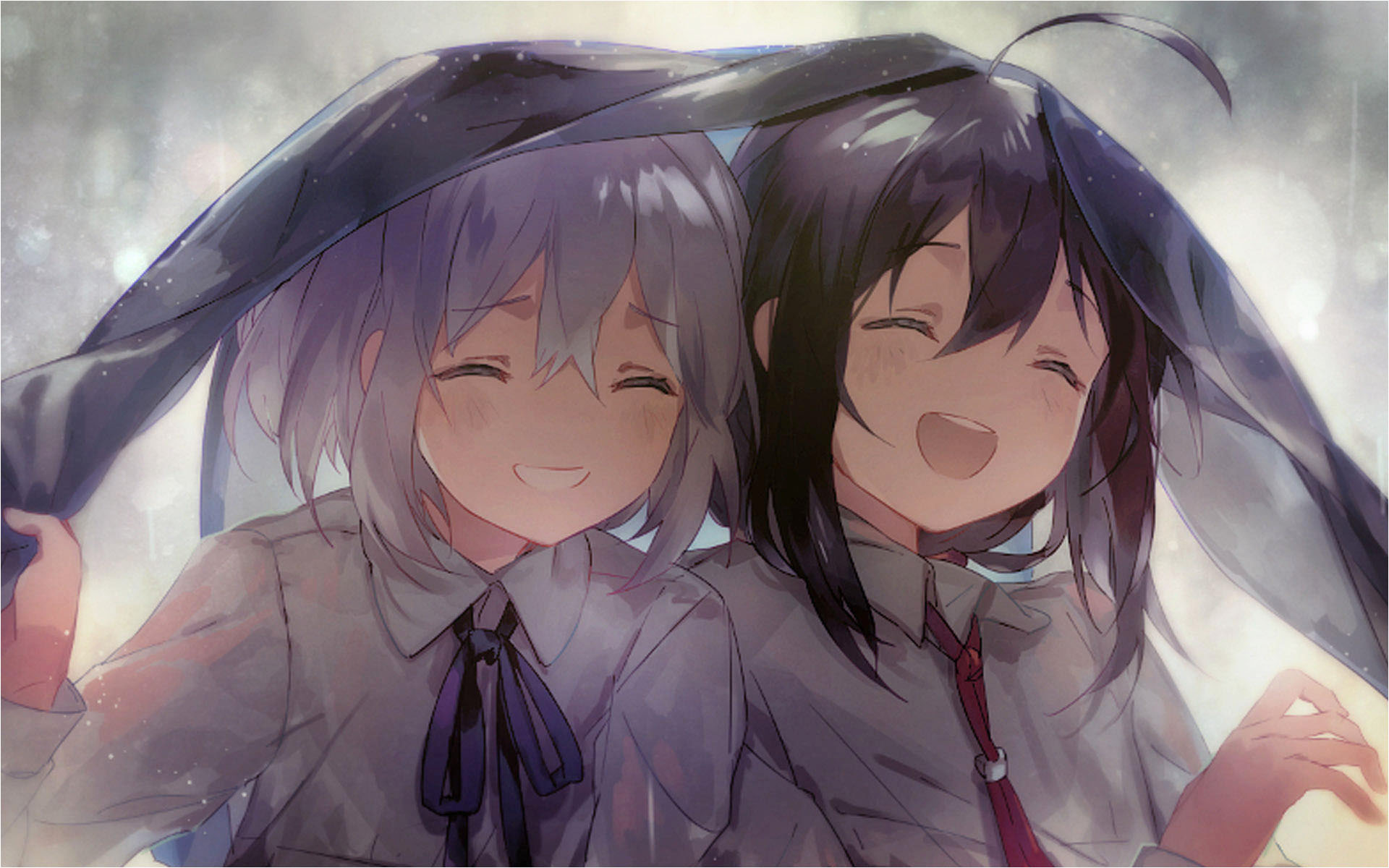 Ảnh anime bff đôi bạn thân mình nhau tắm mưa