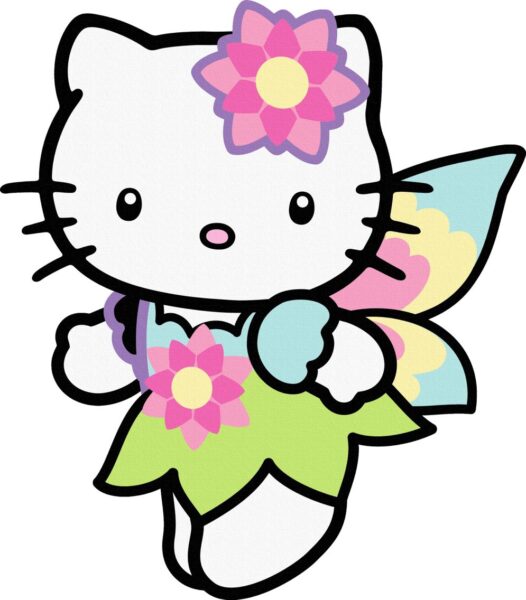 Hello Kitty đeo cánh lộng lẫy