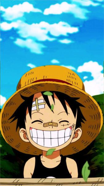 Hình Luffy hòi nhỏ cười tươi, đáng yêu
