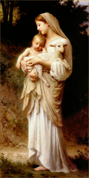 Ảnh Đức mẹ đang ẳm con và cừu