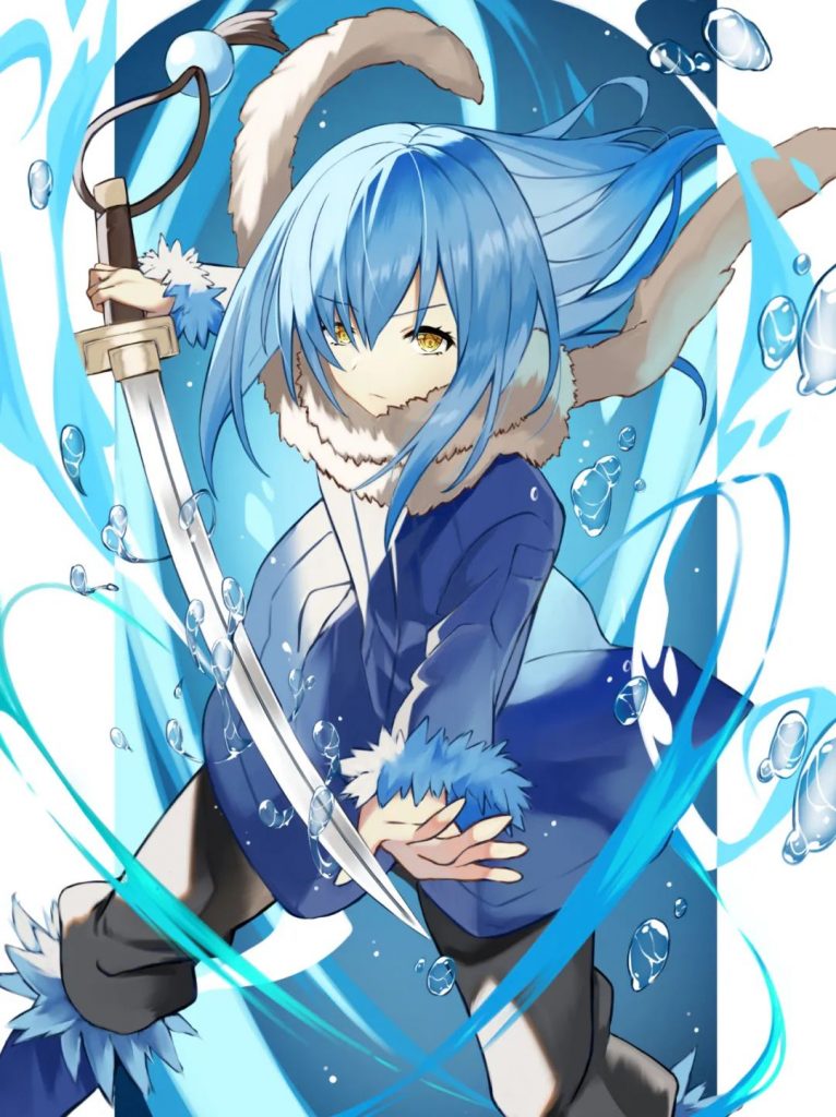 Nhân vật anime rimuru cầm thanh kiếm cực ngầu