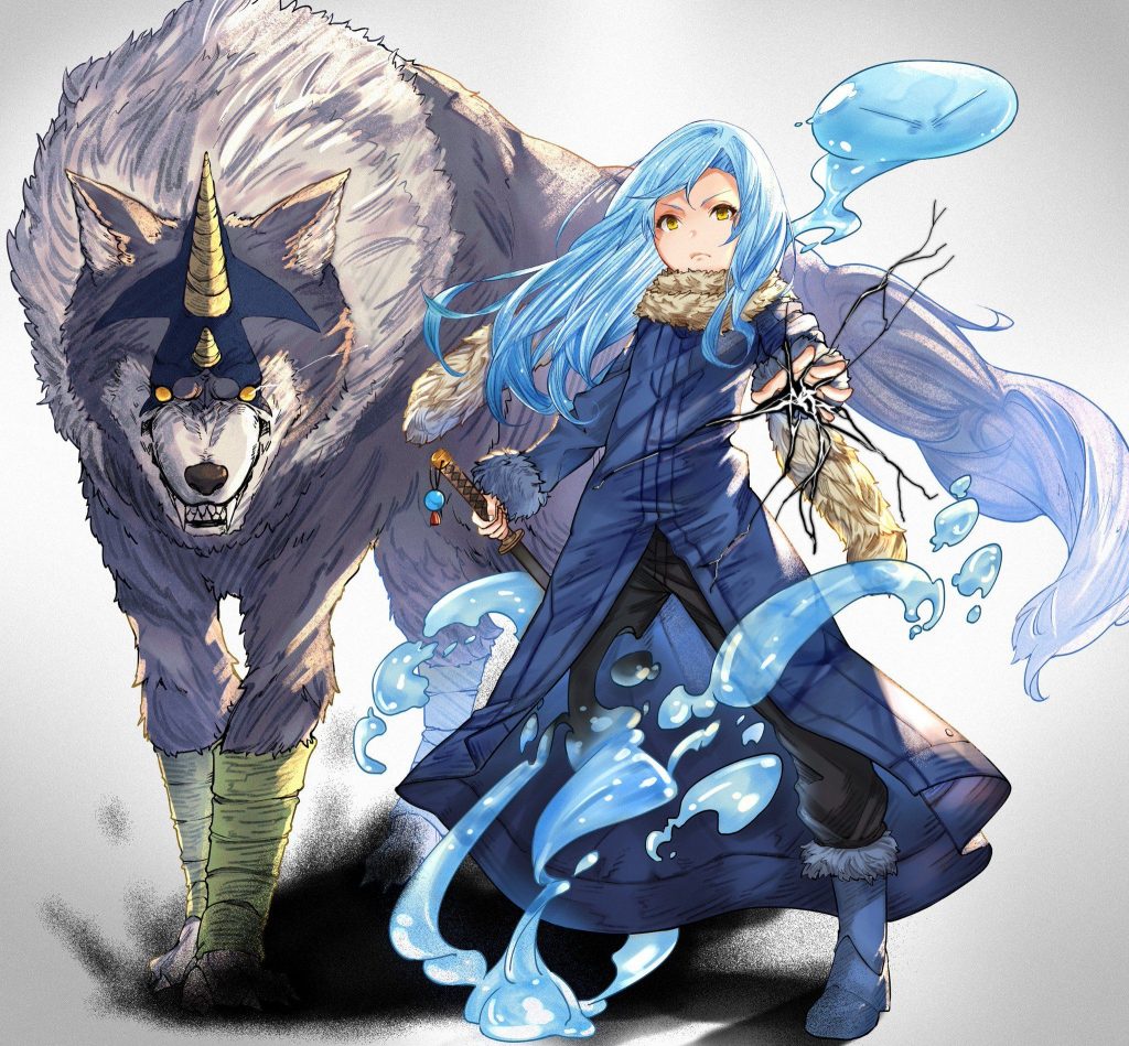 Hình ảnh Rimuru đứng cùng thuộc hạ sói cực ngầu