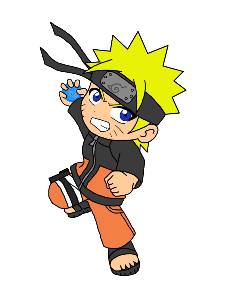 Hình ảnh vẽ Naruto chibi dùng Rasenga
