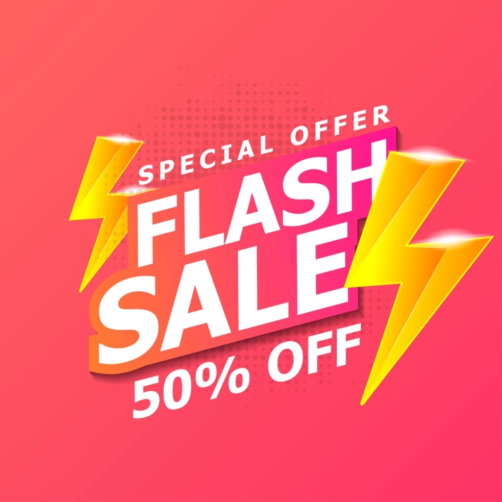 flash sale 50% off