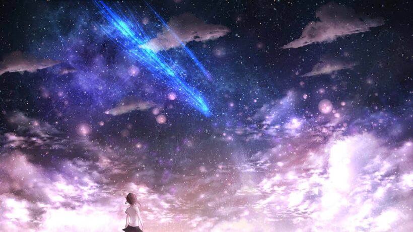 Bầu trời đêm đầy sắc màu  Night sky wallpaper Anime scenery wallpaper  Scenery wallpaper