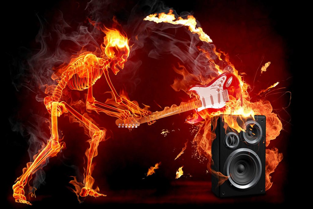 Ảnh 3D Âm nhạc bùng cháy rực lửa