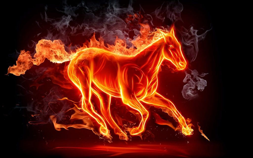 Ảnh 3D ngựa lửa huyền ảo