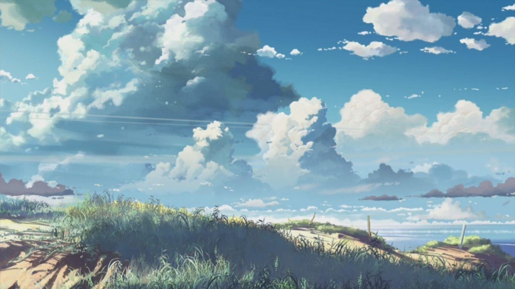 Phong cảnh anime đồi núi bình yên thơ mộng