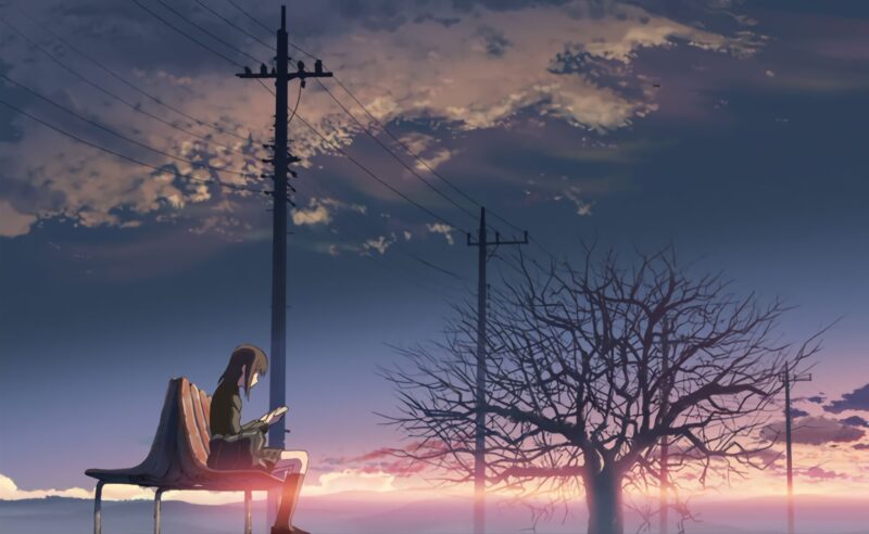 Ảnh anime nữ buồn cô đơn ngồi một mình