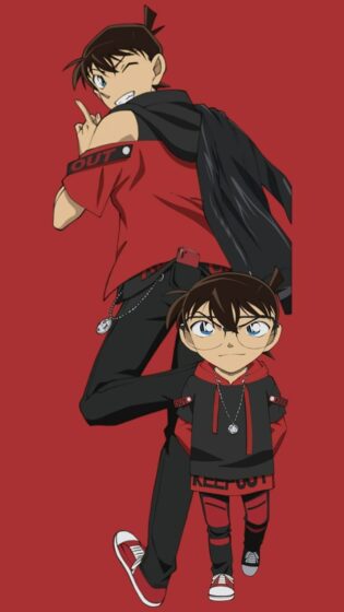 Shinichi siêu ngầu với ảnh nền đỏ