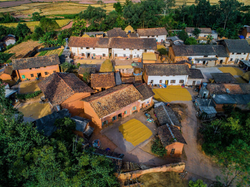 Ảnh làng quê Việt Nam nhìn từ trên cao xuống