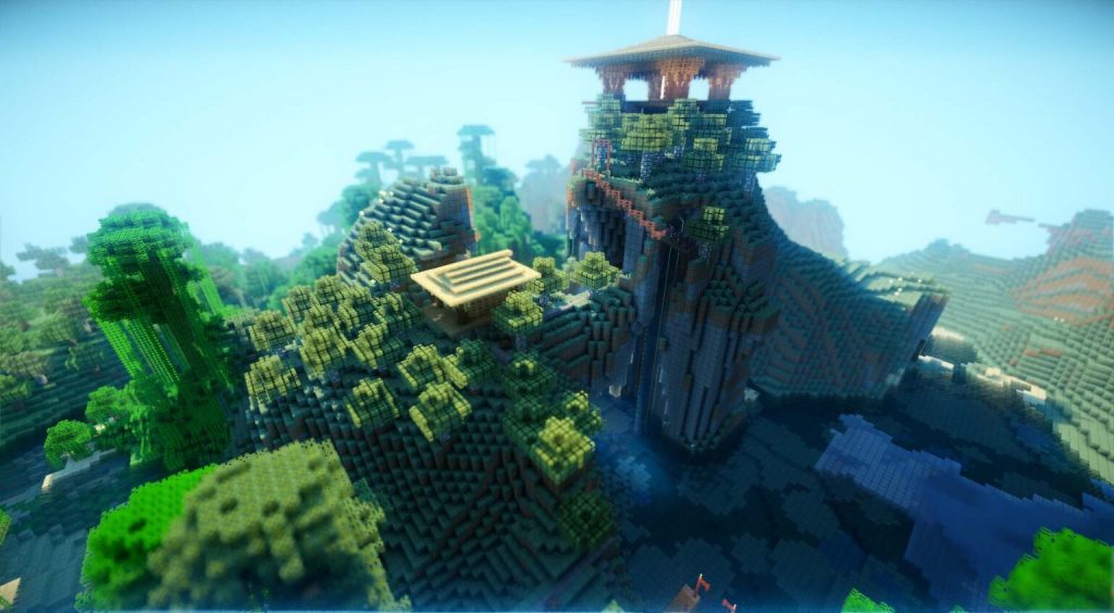 Ngôi đền trên đỉnh núi trong Minecraft 