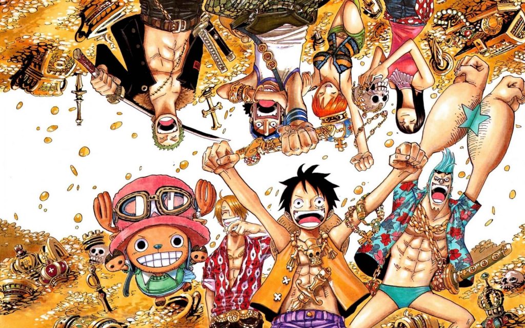 Hình ảnh One Piece đẹp, siêu chất và Cả băng đang ăn mừng chiến thắng